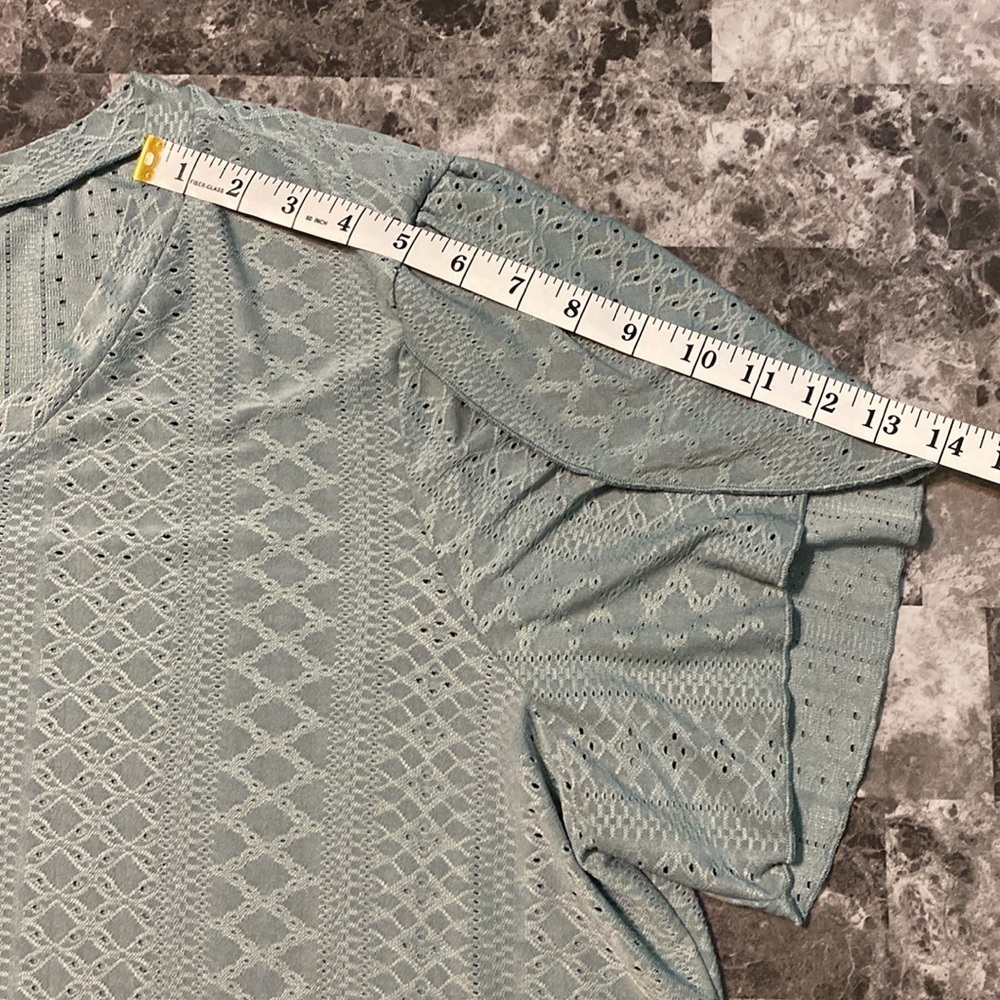 Shein Plus Eyelet Embroidery Petal Sleeve Top - Size 4XL - Picture 8 of 12